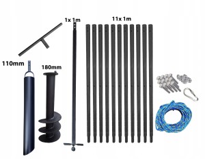 Hand well auger 180mm 12m + bailer 110mm