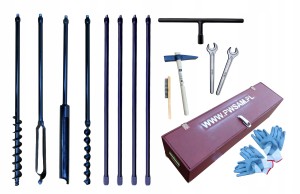 Hand geological auger 4 tools up to 5m