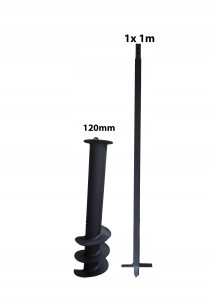 Hand well auger drill head 1m 120mm