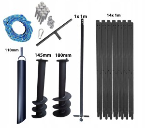 Hand well auger 15m 145+180 bailer 110