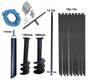 Hand well auger 17m 145+180 bailer 110