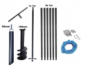 Hand well auger 180mm 7m + bailer 90